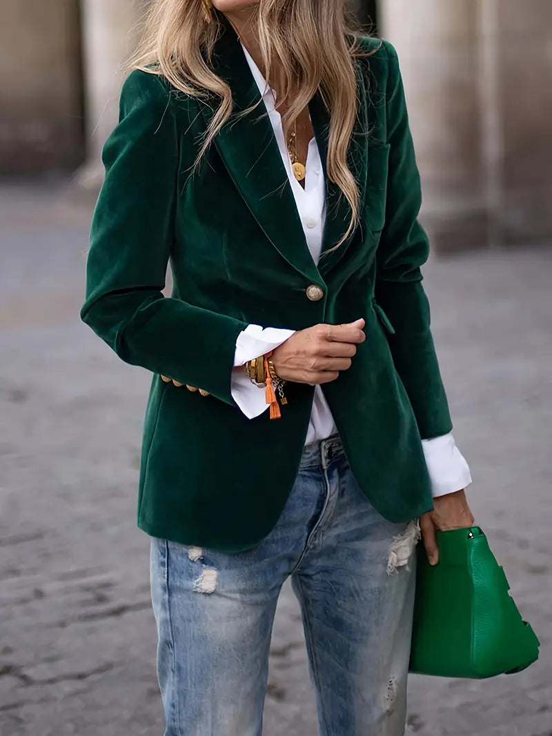 Variant image for Devika Damesblazer – Blødt Fløjl, Elegant Design-1
