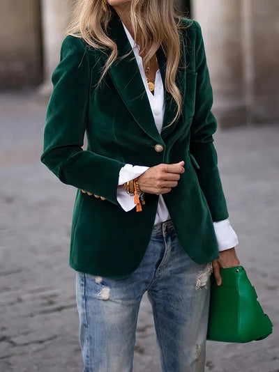 Variant image for Devika Damesblazer – Blødt Fløjl, Elegant Design-1