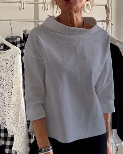 Variant image for Sofia Elegant Top til Kvinder – Åndbart Design, Høj Krave-25