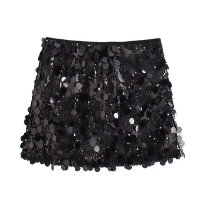 Variant image for Jazzy Mini Skirt – Glittering Sequins, High Waist Glamour-5