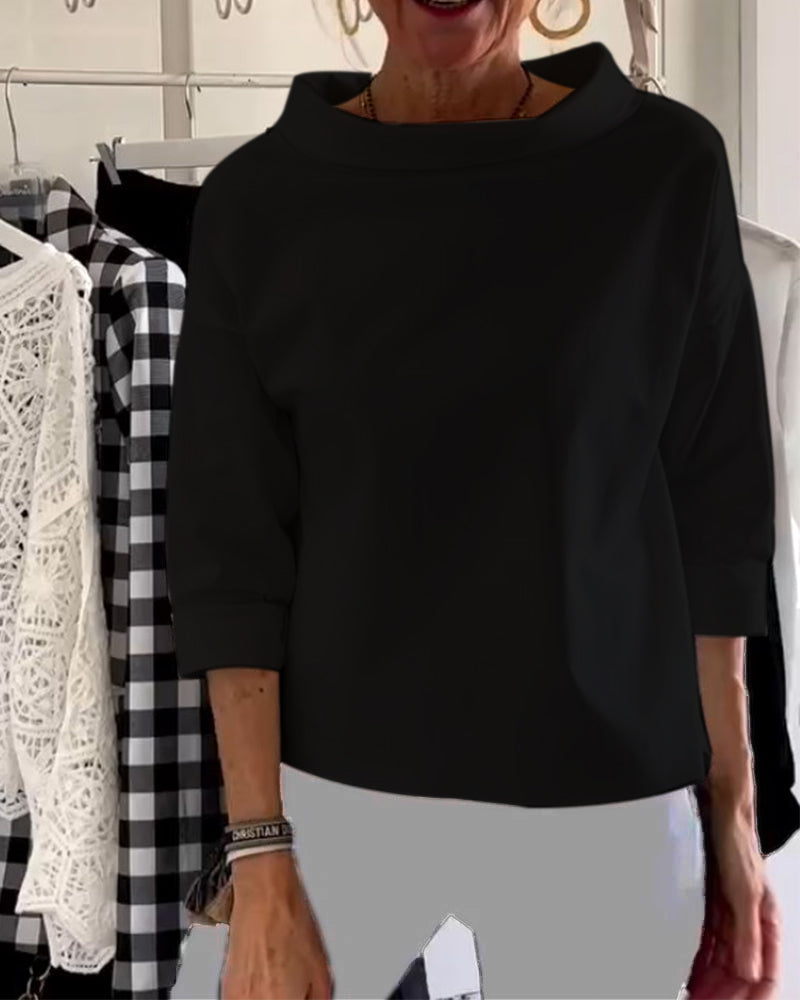 Variant image for Sofia Elegant Top til Kvinder – Åndbart Design, Høj Krave-13