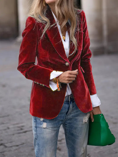 Variant image for Devika Damesblazer – Blødt Fløjl, Elegant Design-6