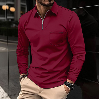 Bjarke | Moderigtig langærmet poloshirt
