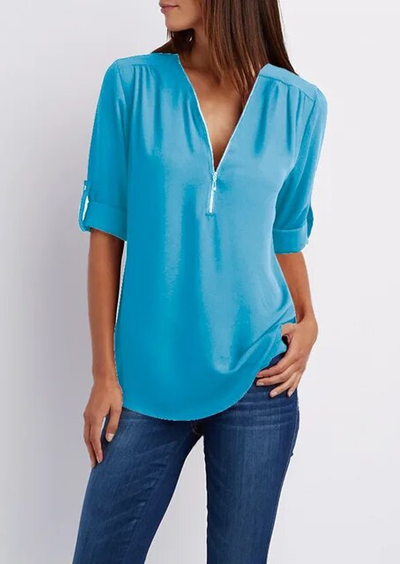 Variant image for Kassidy Bluse – Elegant Design med Lynlås, Blødt Stof-33