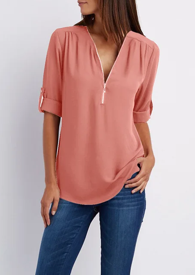 Variant image for Kassidy Bluse – Elegant Design med Lynlås, Blødt Stof-49