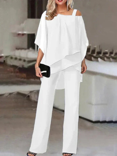 Barbara | Buksedragt Dame - Elegant Polyester, Hvid til Fest-4