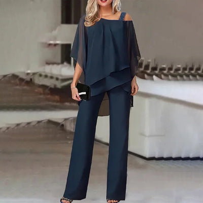 Barbara | Buksedragt Dame - Elegant Polyester, Hvid til Fest-5