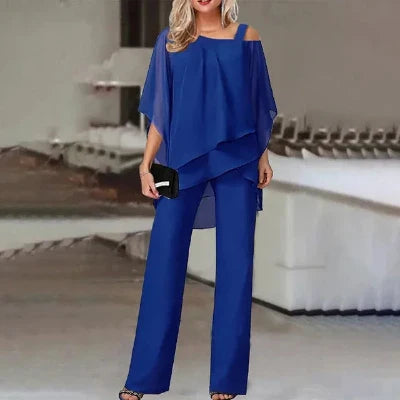 Barbara | Buksedragt Dame - Elegant Polyester, Hvid til Fest-3