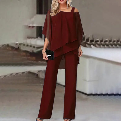 Barbara | Buksedragt Dame - Elegant Polyester, Hvid til Fest-2