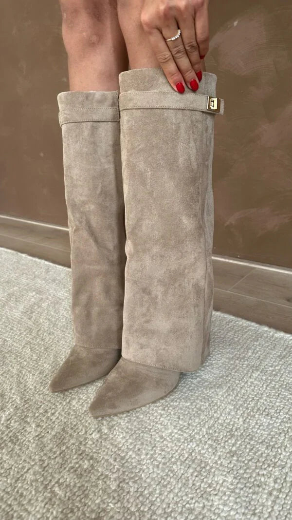 Elisara Knielaarzen – Luksus Suede, Skjult Hæl-1
