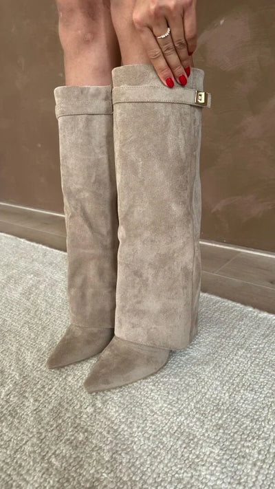 Elisara Knielaarzen – Luksus Suede, Skjult Hæl-1