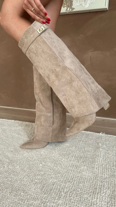 Elisara Knielaarzen – Luksus Suede, Skjult Hæl-3