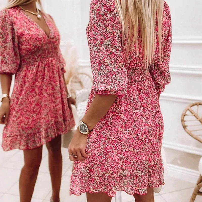 Sommerkjole - Floral Med Puffærmer-2