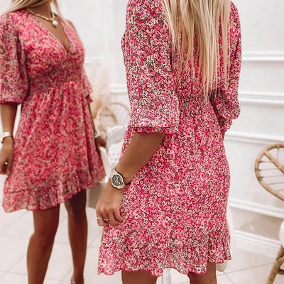 Sommerkjole - Floral Med Puffærmer-2