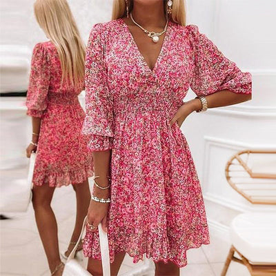 Sommerkjole - Floral Med Puffærmer-1