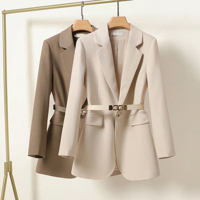 Maja | Elegant lang blazer med bælte