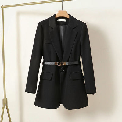 Maja | Elegant lang blazer med bælte