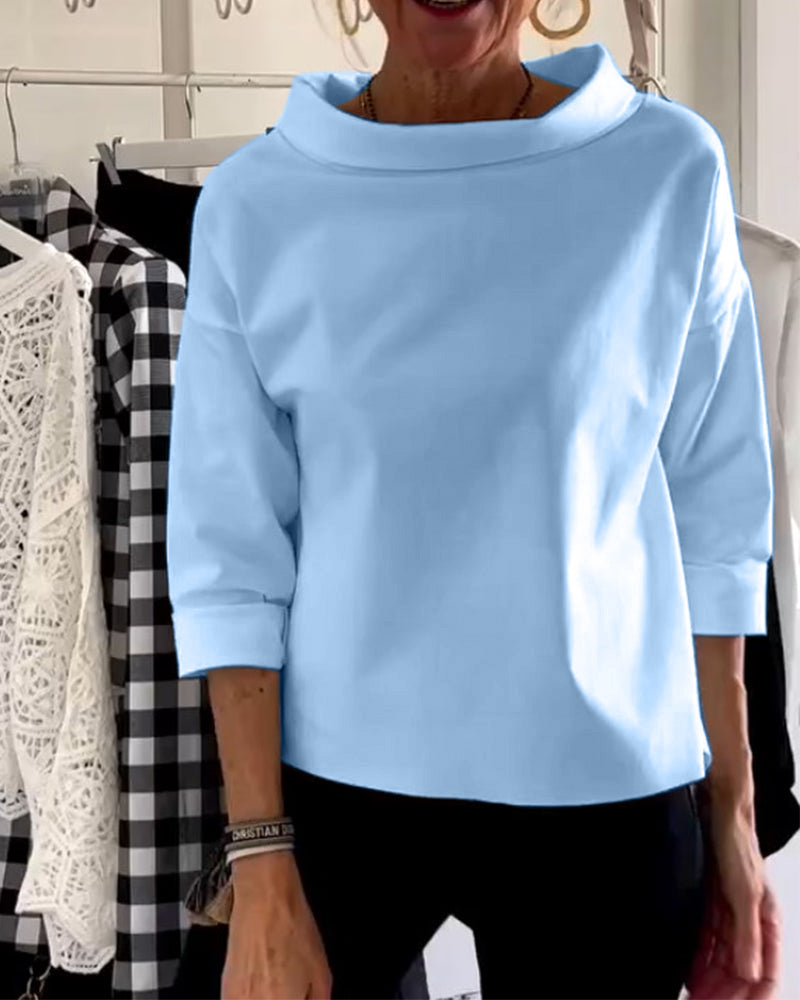 Variant image for Sofia Elegant Top til Kvinder – Åndbart Design, Høj Krave-7