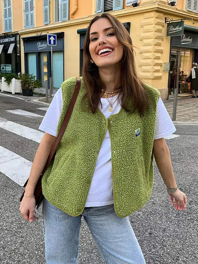 Sieia Fleece Vest - Blødt Sherpa, Oversized Fit-1