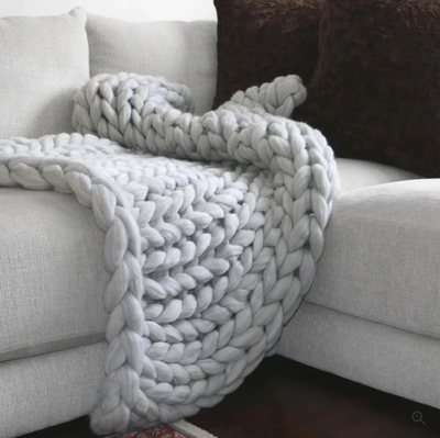 CozyCraft | Håndstrikket tæppe lavet af merinould