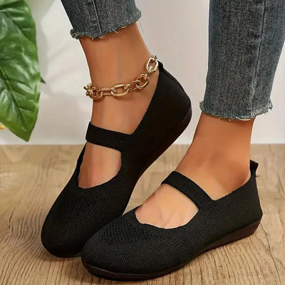 Nyxara Slippers - Let Strikket Stof, Skridsikker Gummi-2