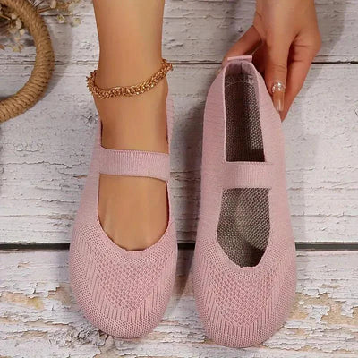 Nyxara Slippers - Let Strikket Stof, Skridsikker Gummi-6