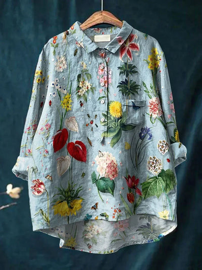 Vera | Blomsterskjorte - Letvægtsstof, Løs Pasform-1