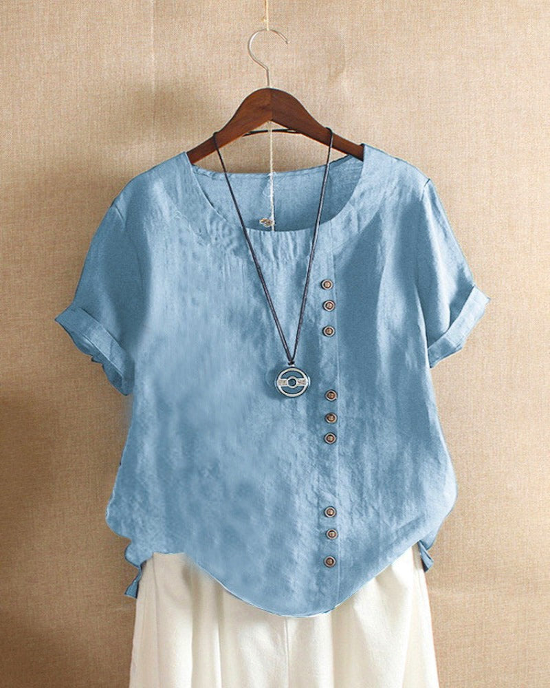 Variant image for Colorful Women's Short Sleeve Blouse – Comfortable, Elegant Design-33
