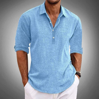 Linen Polo Skjorte til Mænd – 100% Naturligt Lin, Klassisk Design-1