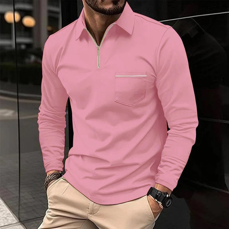 Bjarke | Moderigtig langærmet poloshirt