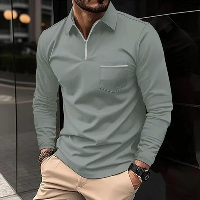 Bjarke | Moderigtig langærmet poloshirt