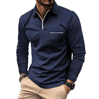 Bjarke | Moderigtig langærmet poloshirt