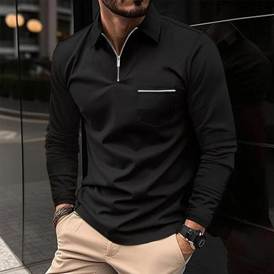 Bjarke | Moderigtig langærmet poloshirt