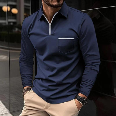 Bjarke | Moderigtig langærmet poloshirt