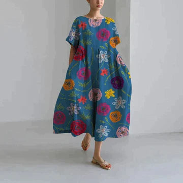 Variant image for Zyra | Blomsterprint Kjole – Elegant Casual Dress-37