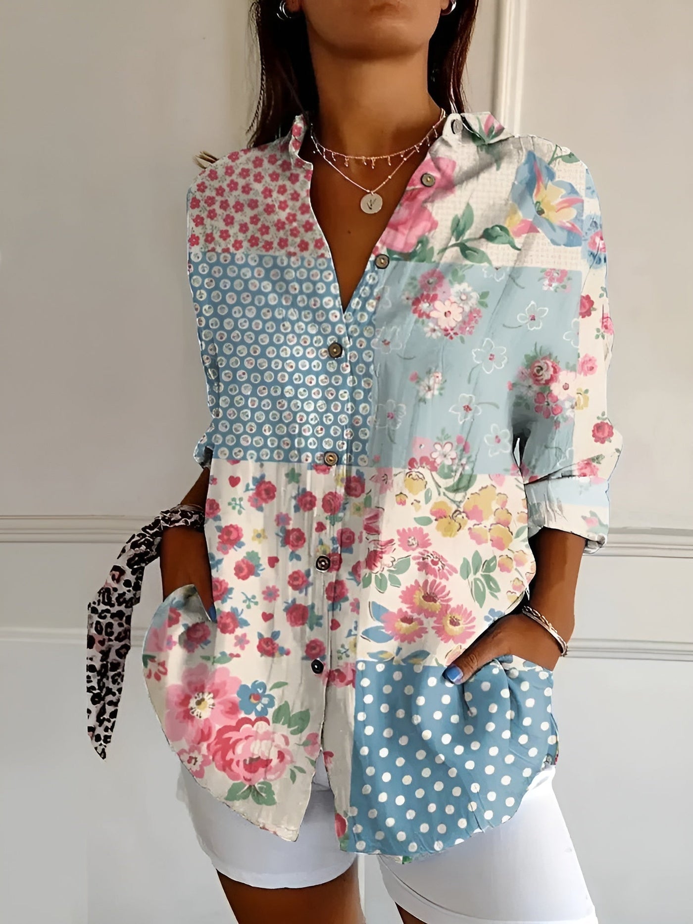 Variant image for Amara | Button-Up Shirt - Lett Stof-17